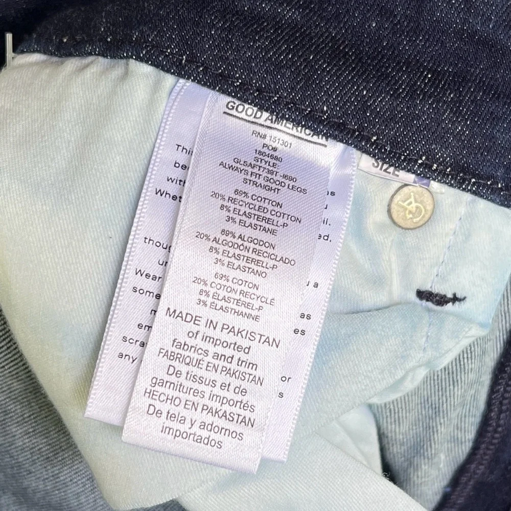 NEW Size 6-12 Good American Good Legs Always Fits Mid Rise Straight Indigo Jean - Picture 9 of 9